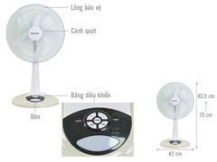 Quạt sạc tích điện Sunhouse SHD7228