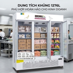 Tủ đông đứng 3 cánh kính 1m8 Oucboll LD-1800F - 1276 lít