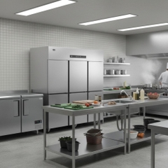 Tủ đông mát 6 cánh inox 2 ngăn lạnh trực tiếp Oucboll BCD-1800 - 990 lít