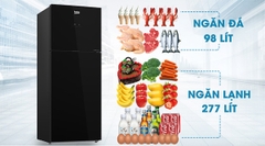 Tủ lạnh 2 cánh Beko Inverter 375 lít RDNT401E50VZGB (màu đen)