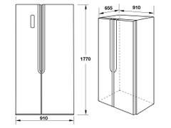 Tủ lạnh side by side Hafele HF-SB5321FB (534.14.021) 562 lít