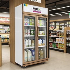 Tủ mát 2 cánh kính Oucboll 920 Lít LG-880C