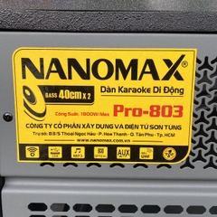 Loa Kéo Bình & Điện Nanomax Pro-803 ( Bass Đôi 40cm, Công suất 1800W )