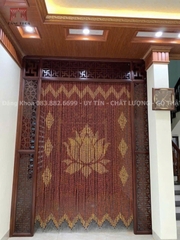 Rèm hạt gỗ Hương ngăn phòng thờ
