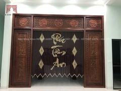 Rèm hạt gỗ Phúc Tâm An màu nâu gụ