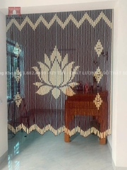 Rèm ngăn bàn thờ hạt gỗ Hoa Sen