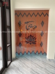 Rèm hạt gỗ chữ Tâm hoa Sen