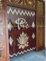 Rèm ngăn bàn thờ chữ Phúc Hoa Sen