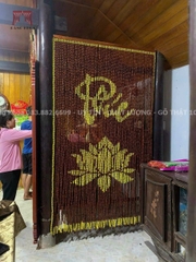 Rèm phòng thờ chữ Phúc Hoa Sen vàng