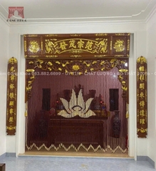 Rèm cửa phòng thờ hoa sen