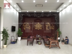 Rèm hạt gỗ Hương chữ Phúc Sen Đức