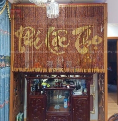 Rèm hạt gỗ Hương chữ PLT ngang