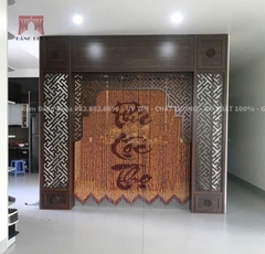 Rèm cửa phòng thờ gỗ Pơmu