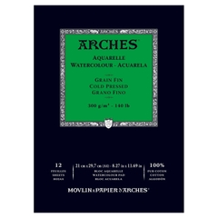 Giấy vẽ màu nước ARCHES Artist dày 300gsm dòng hoạ sĩ khổ Đúng (vân mịn/ nổi)