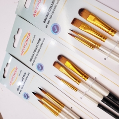 Bộ cọ ARTPOWER (đủ dáng) tập vẽ màu Nước, Acrylic, Gouache tô tượng, đất sét, số hóa