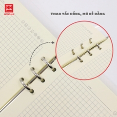 Sổ Caro luyện viết chữ HỒNG HÀ Subject dạng bìa Còng mỏng 100gsm