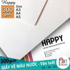 Giấy vẽ màu nước HAPPY dày 300gsm (vân nổi Cold)