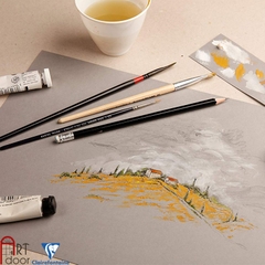 Sổ vẽ màu CLAIREFONTAINE Paint On Pad Đen/ Xám/ Kem dạng sổ xé dày 250gsm (vân mịn)