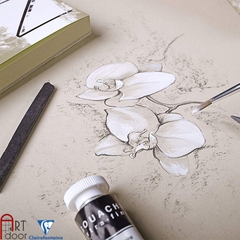 Sổ vẽ màu CLAIREFONTAINE Paint On Pad Đen/ Xám/ Kem dạng sổ xé dày 250gsm (vân mịn)