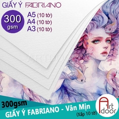 Giấy vẽ màu nước FABRIANO Ý dày 300gsm (vân mịn)
