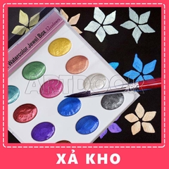 Bộ màu Nước Nén Nhũ KURETAKE Zig Pearlescent Mini (hộp giấy) - 12 Màu - [xả kho]