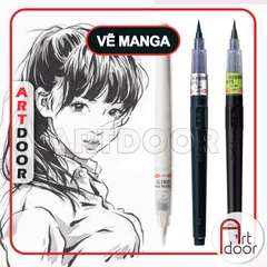 Bút line kháng nước KURETAKE (Đầu Cọ) lông mềm vẽ truyện tranh, manga, thư pháp