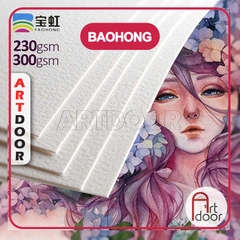 Giấy vẽ màu nước BAOHONG bột gỗ khổ Đúng dày 230~300gsm (vân nổi Rough)