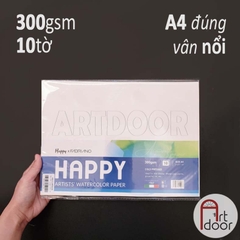 Giấy vẽ màu nước HAPPY dày 300gsm (vân nổi Cold)