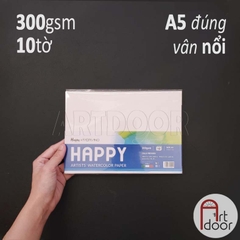 Giấy vẽ màu nước HAPPY dày 300gsm (vân nổi Cold)