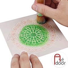 Bộ cọ vẽ đầu Dậm ART SECRET Stencil lông Lợn cứng (5 cây) - [xả kho]