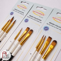 Bộ cọ ARTPOWER (đủ dáng) tập vẽ màu Nước, Acrylic, Gouache tô tượng, đất sét, số hóa