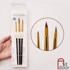 Bộ cọ ARTPOWER (đủ dáng) tập vẽ màu Nước, Acrylic, Gouache tô tượng, đất sét, số hóa