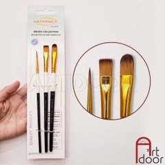 Bộ cọ ARTPOWER (đủ dáng) tập vẽ màu Nước, Acrylic, Gouache tô tượng, đất sét, số hóa
