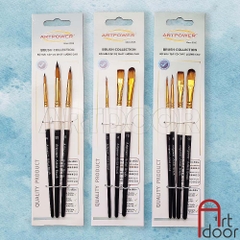 Bộ cọ ARTPOWER (đủ dáng) tập vẽ màu Nước, Acrylic, Gouache tô tượng, đất sét, số hóa