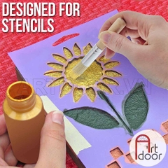 Bộ cọ vẽ đầu Dậm ART SECRET Stencil lông Lợn cứng (5 cây) - [xả kho]