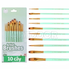 Bộ cọ KEEP SMILING (đủ dáng) tập vẽ màu Nước, Acrylic, Gouache tô tượng, đất sét, số hóa