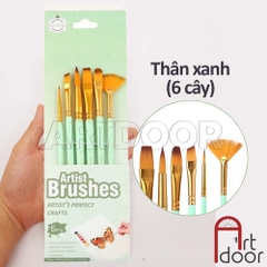 Bộ cọ KEEP SMILING (đủ dáng) tập vẽ màu Nước, Acrylic, Gouache tô tượng, đất sét, số hóa