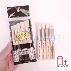 Bộ cọ vẽ đầu Dậm ART SECRET Stencil lông Lợn cứng (5 cây) - [xả kho]