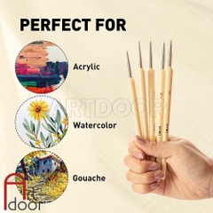 Bộ cọ vẽ đầu tỉa Gouache MIYA HIMI Yellow (5 cây)