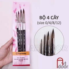 Bộ cọ vẽ màu nước SUNWAY Basic lông Sóc Mix