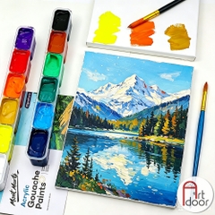 Bộ màu Acrylic Gouache MONT MARTE Signature dạng pan 30ml (hộp nhựa) -  12 màu