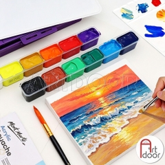 Bộ màu Acrylic Gouache MONT MARTE Signature dạng pan 30ml (hộp nhựa) -  12 màu