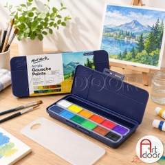 Bộ màu Acrylic Gouache MONT MARTE Signature dạng pan 30ml (hộp nhựa) -  12 màu