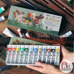 Bộ màu Acrylic Gouache Tuýp HOLBEIN Rebecca Green's Limited 12 màu 20ml (hộp giấy)