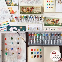 Bộ màu Acrylic Gouache Tuýp HOLBEIN Rebecca Green's Limited 12 màu 20ml (hộp giấy)