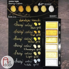 Bộ màu Nước Nén Nhũ GANSAI TAMBI Starry  (hộp giấy) - 6 Màu