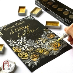 Bộ màu Nước Nén Nhũ GANSAI TAMBI Starry  (hộp giấy) - 6 Màu