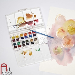 Bộ màu Nước Nén WINSOR & NEWTON Cotman (hộp nhựa kèm 1 cọ)