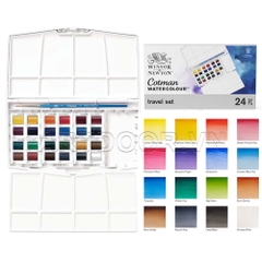 Bộ màu Nước Nén WINSOR & NEWTON Cotman (hộp nhựa kèm 1 cọ)