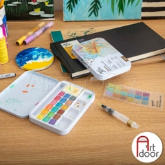 Bộ màu Nước Nhũ MONT MARTE Cake set 21 món (hộp thiếc)